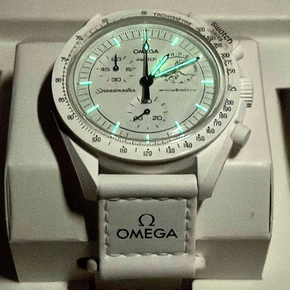 Swatch MoonSwatch Speedmaster White Chronograph Watch - Picture 2 of 10